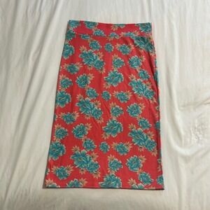 Azules Floral Midi Pencil Skirt Pink Blue Tropical Bodycon Stretch ASK9014PT M‎